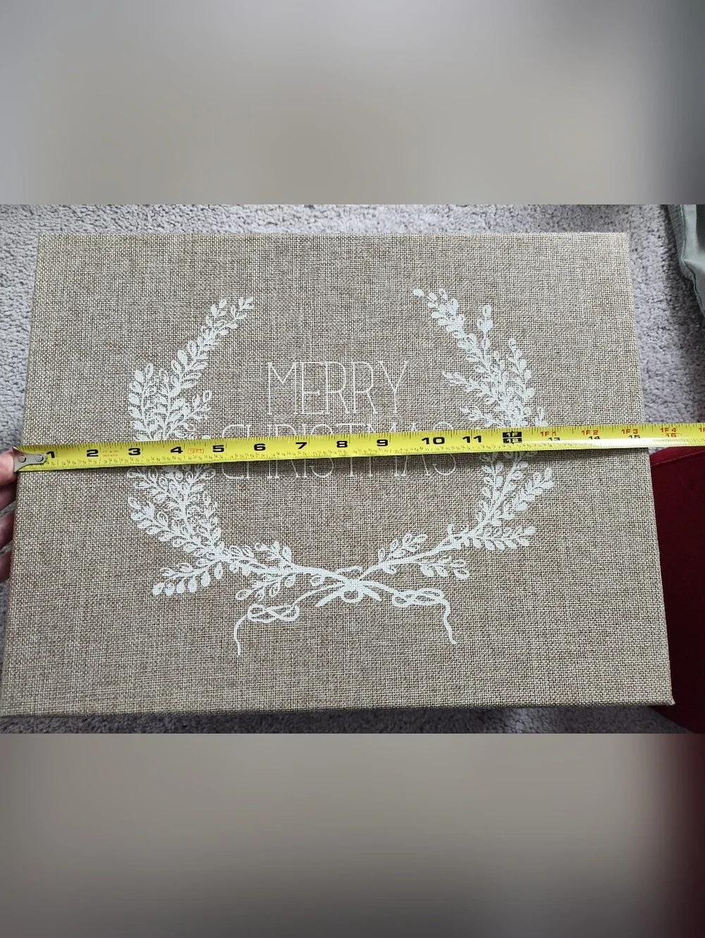 Sheffield Home Neutral Burlap 'Merry Christmas' Wreath Pillow Cover